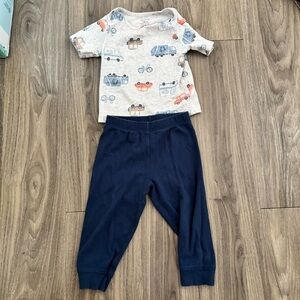 Carter's Navy Tee and Vehicle Print Top Set